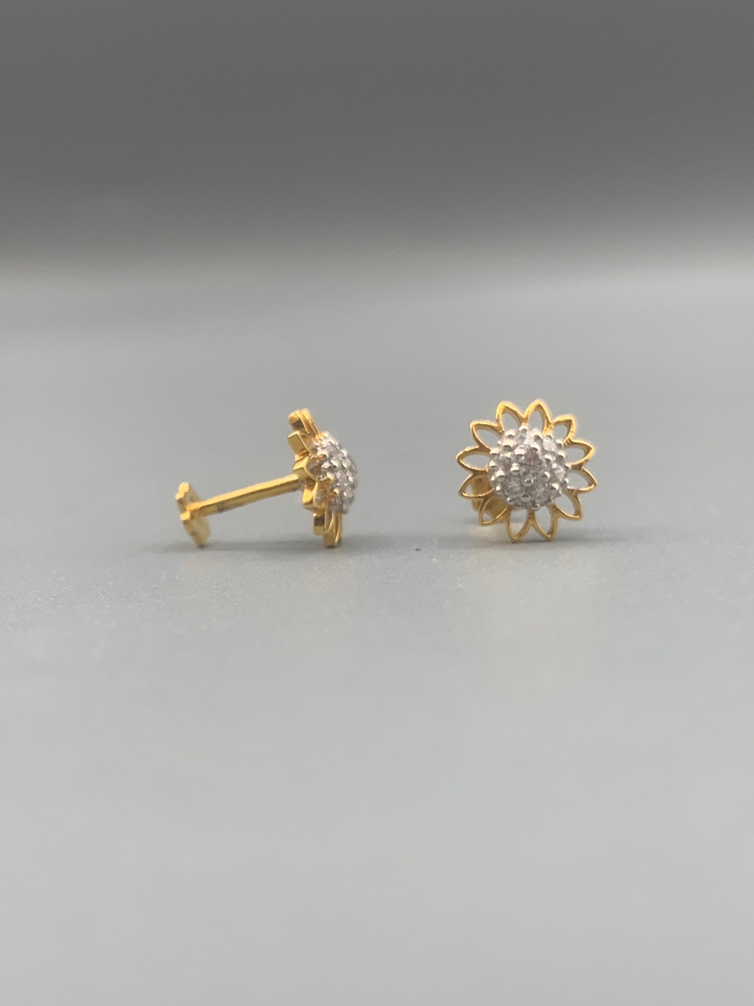 Golden Blossom Stud Earrings