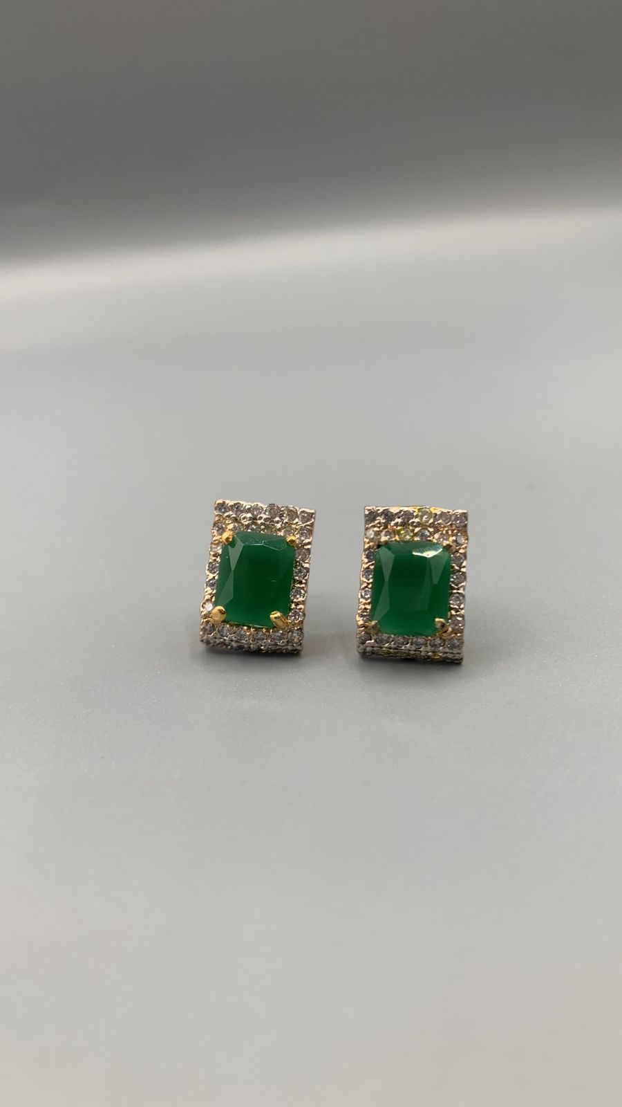 Emerald Radiance Stud Earrings