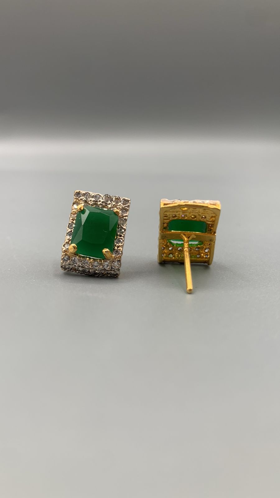 Emerald Radiance Stud Earrings