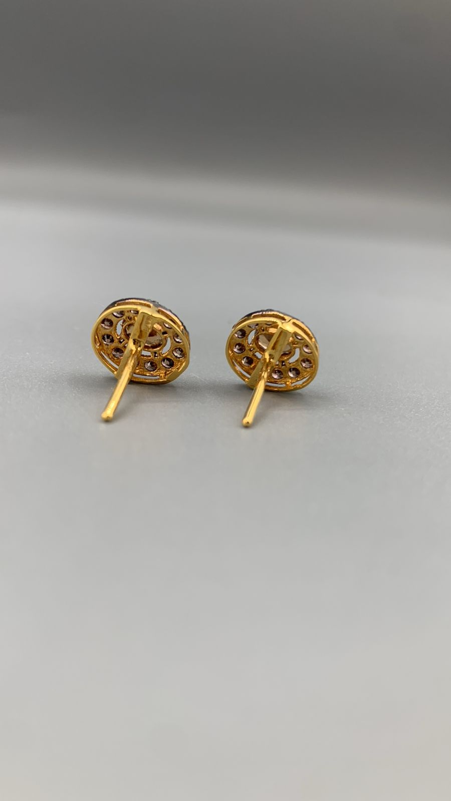 Golden Amber Halo Studs